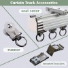 ZSHINE Curtain Tracks Ceiling or Wall Mounting Heavy-Duty Curtain Rails