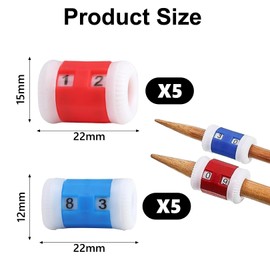 10Pcs Stitch Marker Row Counter Knitting Ring Row Counters,Stitch Marker Row Counter Portable Knitting Accessories,Plastic Knitting Ring Counter,for Knitting Sewing Weaving Crocheting DIY Arts