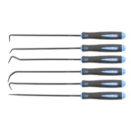 Högert Technik - Set of 6 Long Hooks Carbon Steel, Performance, Durability, Multiple Applications, Assembly Work, Maintenance