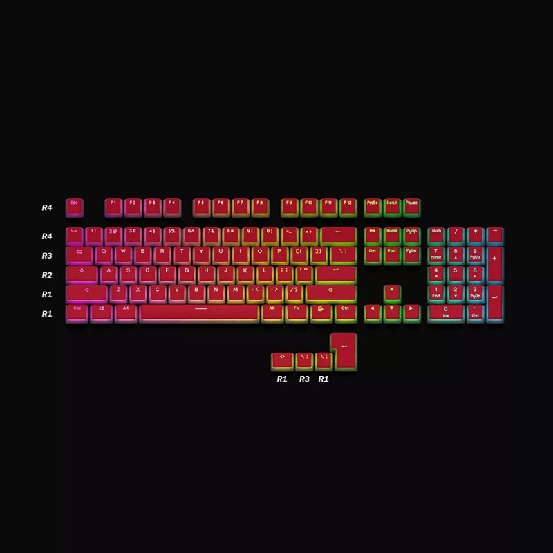 HK Gaming 108 Teclas Keycaps Para Teclado Mecánico Cherry Mx