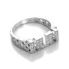 Sterling Silver Crystal CZ Mum Ring Size R (K -