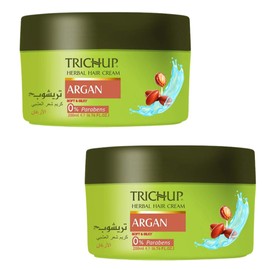 TRICHUP Argan Herbal Hair Cream For Frizzy, Dull & Dry Hair - Enriched with Moroccan Argan oil - Nourishes, Hydrates & Give Style to Your Hair, All Day Long | Pack of 2 (13.53 fl.oz Total)