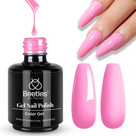 beetles Gel Nail Polish 15ml Light Pink Gel Nail Polish Bubble Nude Gel Nail Polish Baby Pink Gel Nail Polish Soak Off Uv LED Nail Lamp Bright Nail Art Manicure Salon DIY Home Solid Gel Polish
