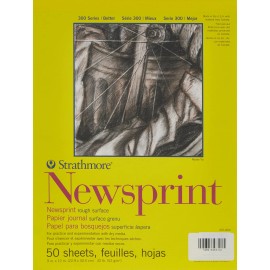 Strathmore 300 Series Newsprint Pad 9x12 Natural Tone 50 Sheets for Sketching