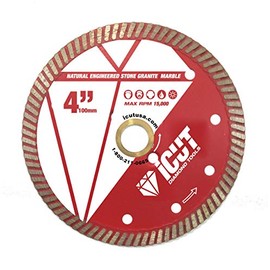Turbo Rim Diamond Blade for Natural Stones, Travertine, Limestone, Marble, Granite (5, 4")