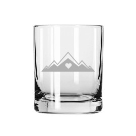 Does Not Apply Heart Mountain Climbing Outdoors Camping Etched Rocks Glass