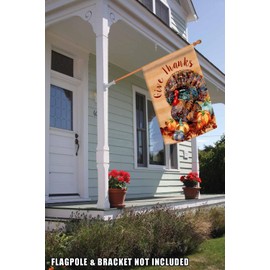 Toland Home Garden 1012236 Thanksgiving Turkey Thanksgiving Flag 28x40 Inch Double Sided Thanksgiving Garden Flag for Outdoor House Fall Flag Yard Decoration