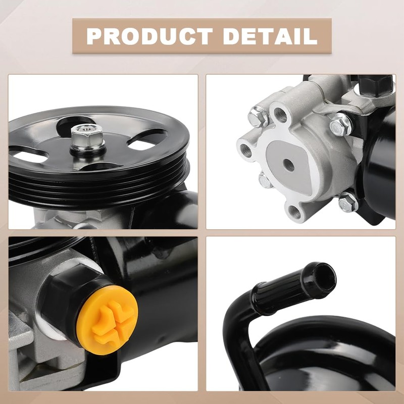 QCESEV Power Steering Pump with Pulley & Reservoir Compatible with