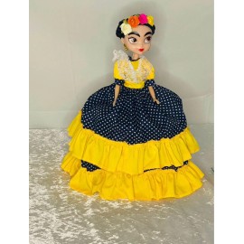 Frida Kahlo Doll Muñeca de Frida Kahlo Artesanal13"H mexican doll