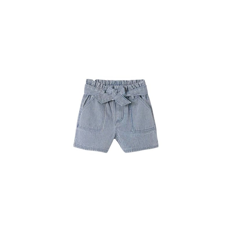 Vertbaudet Mädchen Paperbag-Shorts mit Streifen blau gestreift 116