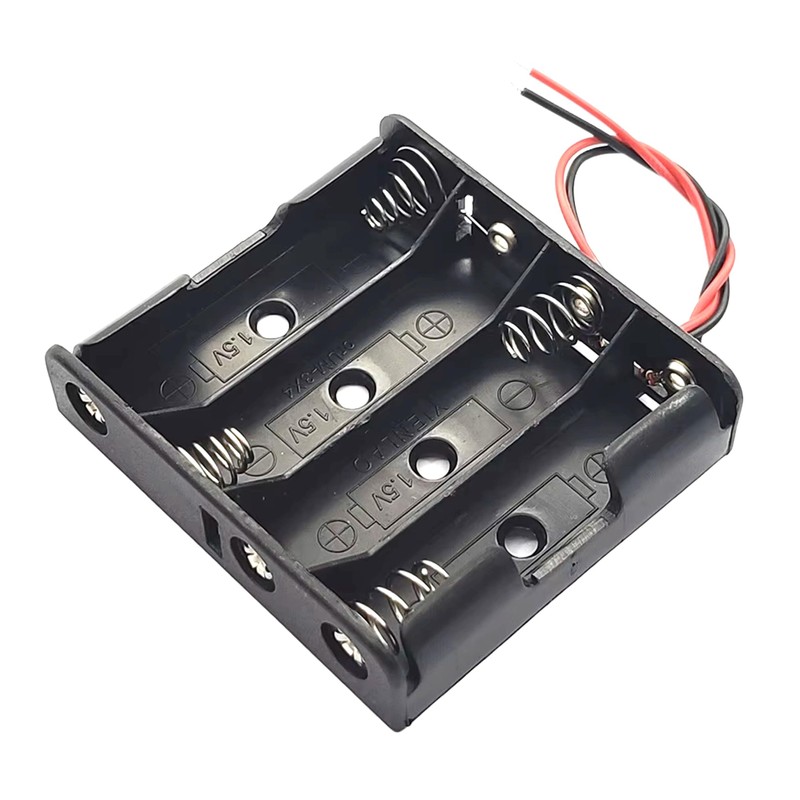 4 AA Battery Holder with Wire Leads (2-Pack), 6V Battery