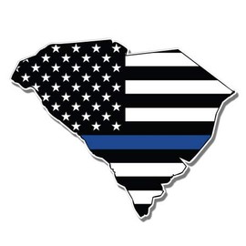 GT Graphics South Carolina Blue Line Flag - 12" Vinyl Sticker Waterproof Decal