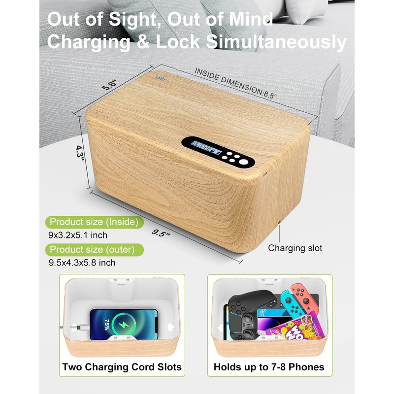 ySky Safe Timed Lock Box, Phone Lock Box with Timer