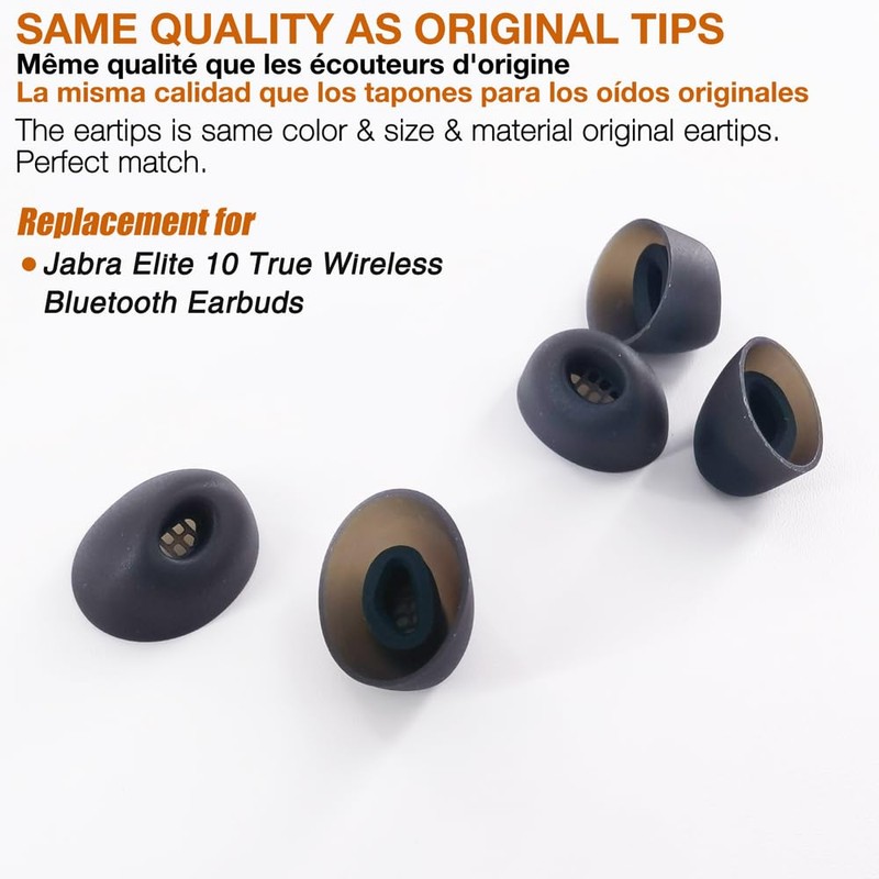 TENNMAK 8X Eartips Replacement for Jabra Elite 10 True Wireless