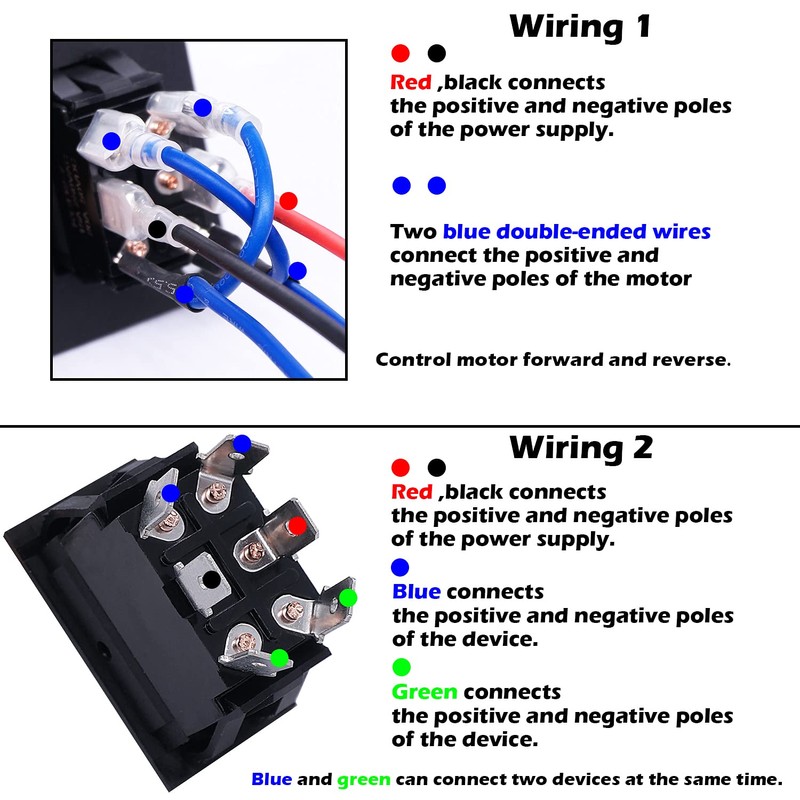 TWTADE Momentary Polarity Reverse Rocker Toggle Switch Control Motor Up