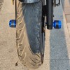 Qiilu Motorcycle Fork Carbon Frame Sliders Crash Protection, blue