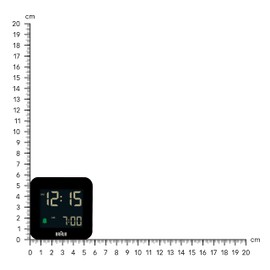 Braun Digital Travel Alarm Clock Snooze Function Compact Size Negative LC Display Quick Setting Crescendo Alarm Black BC08B