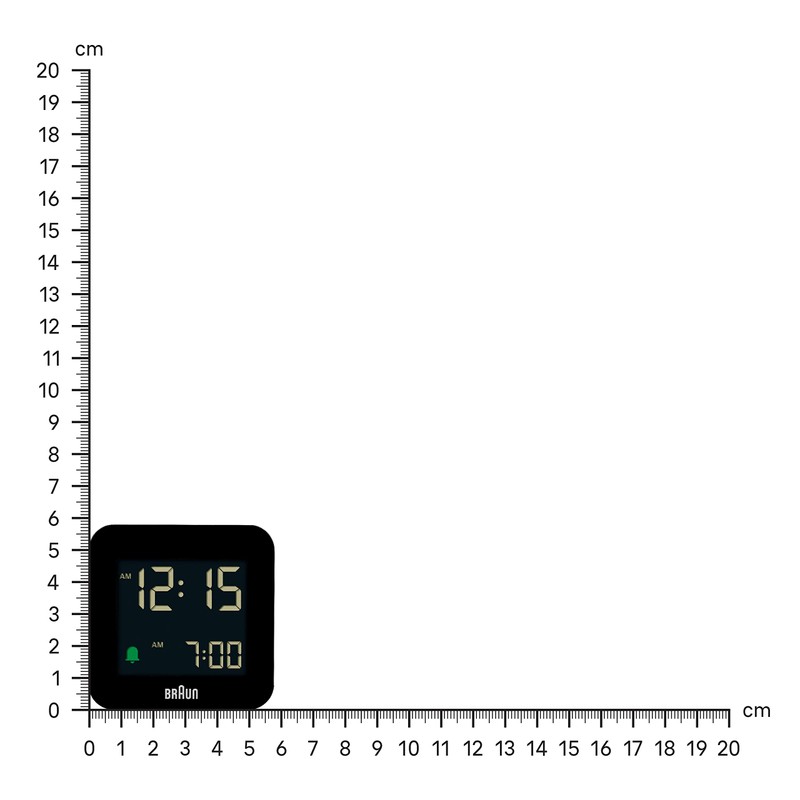 Braun Digital Travel Alarm Clock Snooze Function Compact Size Negative