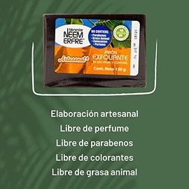 bienestar NEEM ERFRE Jabon Exfoliante Corporal de Corteza de Neem- Artesanal Vegano Natural Tea TREE Aceite Oliva- Sin Parabenos Petrolatos Grasa Animal (Paq- de 3)