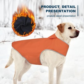 YFbrite Waterproof Dog Coat - Lightweight Pet Raincoat | Adjustable Warm Jacket | Dog Cloth for All Breeds Sizes (Orange, Medium)