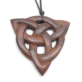 Taliesin wooden pendant jewellery from wood, measure 4cm in the Length, incl. black cotton cord wood jewelry necklace