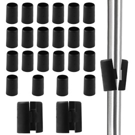 Moicstiy 50pack 3/4 Inch Wire Shelving Shelf Lock Clips, Plastic Shelving Clips Replacement Black Sleeve Shelf Clips for Post Wood Metal Pole (25 Pair)