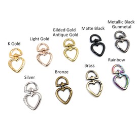 VersaKits 8 Pcs Heart Keychain Clasps Rainbow Heavy Duty Swivel Lobster Push Gate Snap Hooks Charms Trigger Clips for Purse Making