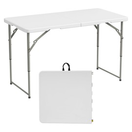Elevon Folding Table, 4 Feet Heavy Duty Fold-in-Half Utility Table Indoor Outdoor for Camping, Picnic, Party