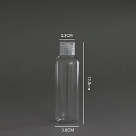 Palm Safe 4x Empty 100ml Clear Plastic Travel Bottles with Flip Cap