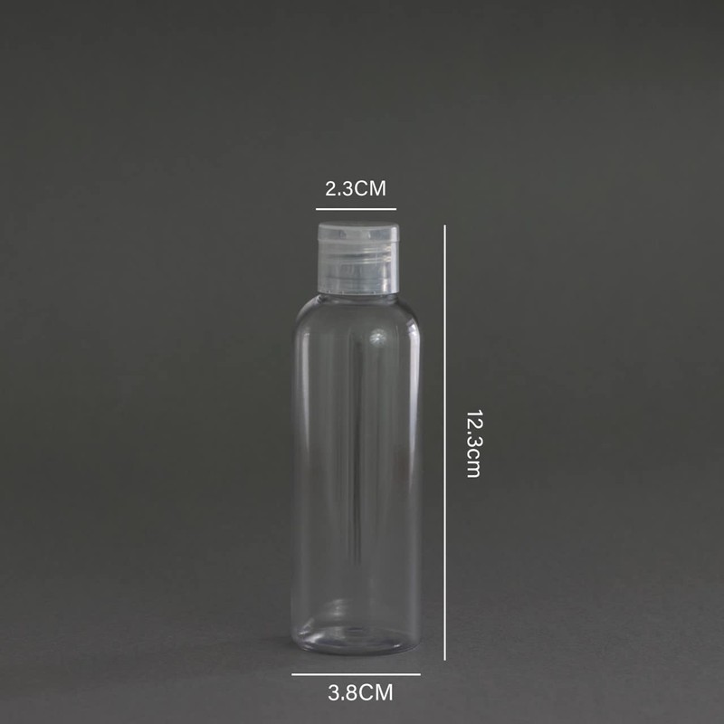 Palm Safe 4x Empty 100ml Clear Plastic Travel Bottles with