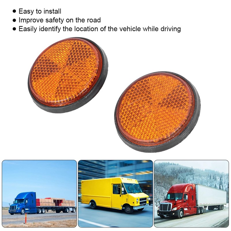 Round Reflector, 2 Pcs Round Reflector Universal Motorcycle Bike Red