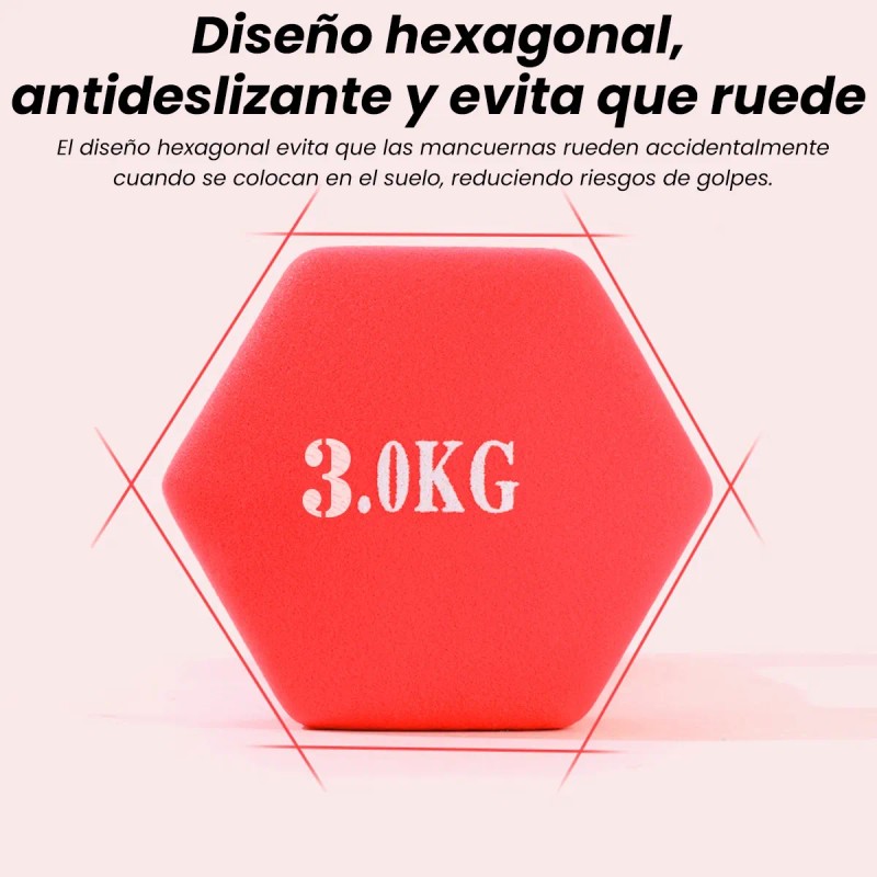 2 Pzs Mancuerna 3kg Pesa Ejercicio Fitness Yoga Gym