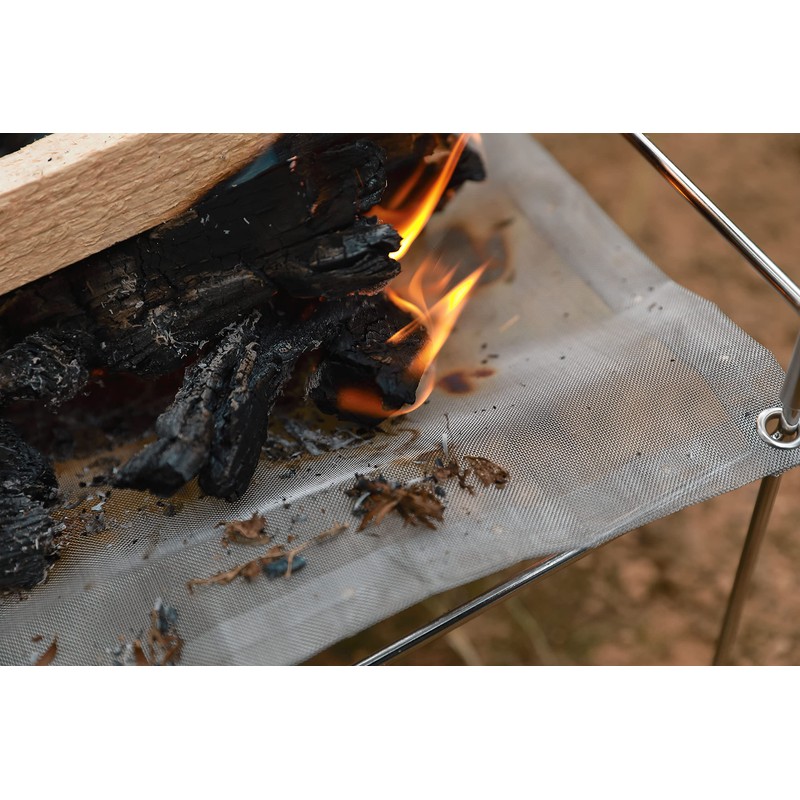CAMPINGMOON Portable Mesh Fire Pit with Cooking Grate (L 16.5''