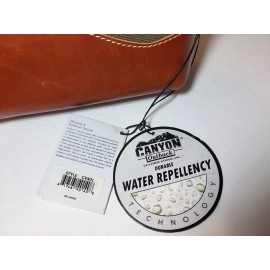 Canyon Outback NWT Canyon Outback Olive Green Canvas Brown Leather Men's Toiletry Bag Zipper