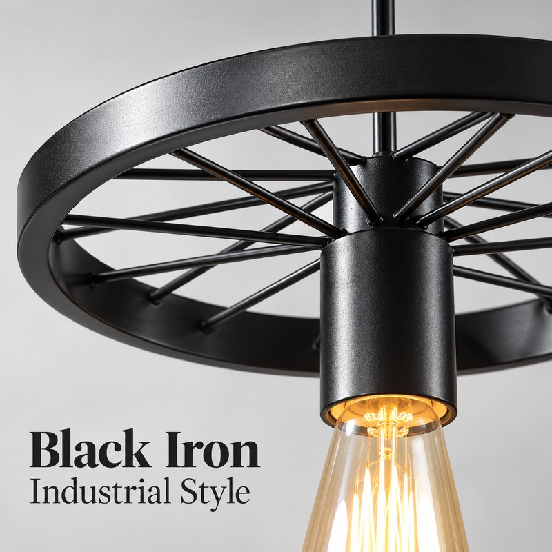 Vintage Industrial Bicycle Wheel Chandelier for Restaurants & Cafés –