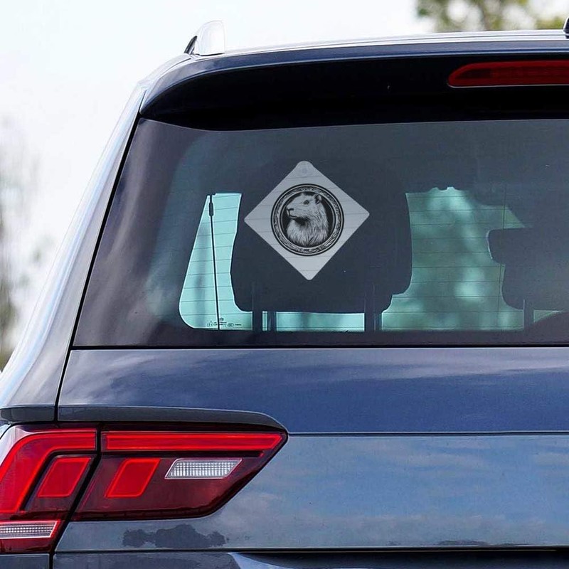 'Capybara in Circle Frame' Suction Cup Car Window Sign (CG00028577)