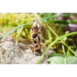 Windalf Viking Jewellery Pendant Thor 2.9 cm On His Throne Bronze, Bronze