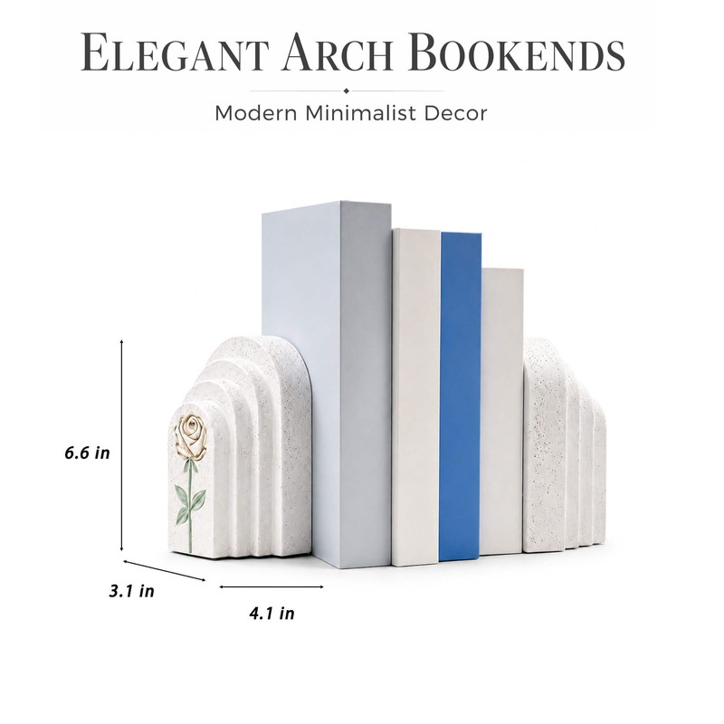 Brillantreal Decorative Resin Bookends, 5LB Heavy Bookends Set of 2