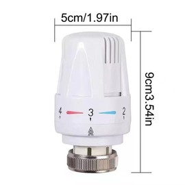 yufana Thermostatic Head Connection, Thermostatic Head Type, Temperature Control Valves, Thermostat Radiator Head, Inner Diameter 68mm, Suitable for Office Home Bathroom(White)