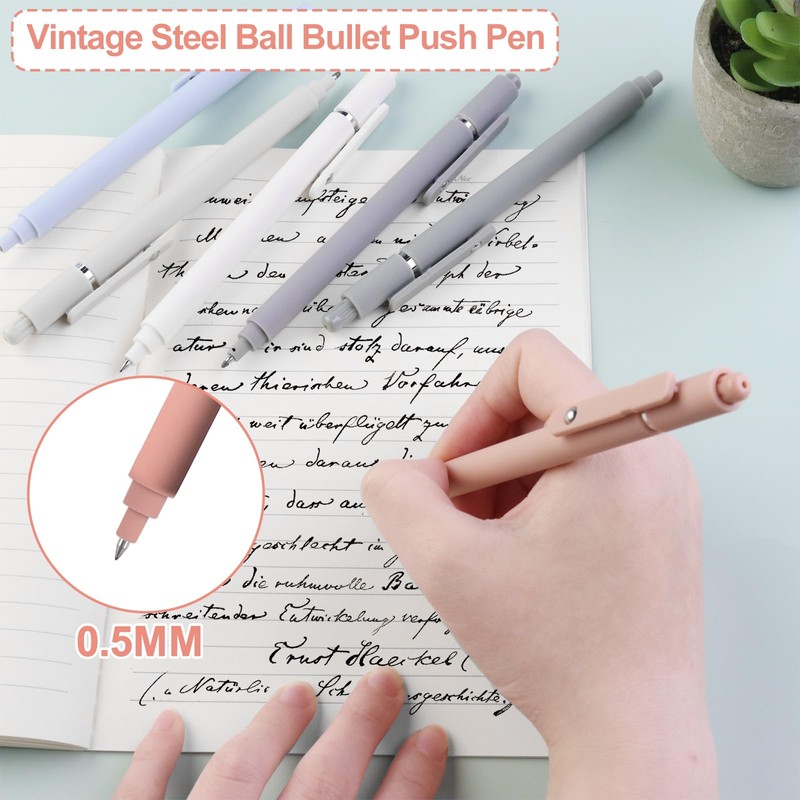 BlueXP Gel Pens 6pcs 0.5mm Black Ink Pens, Fine Point