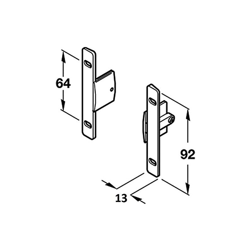 Indaux Kitchen Drawer Fixing Brackets (Sold in Pairs)