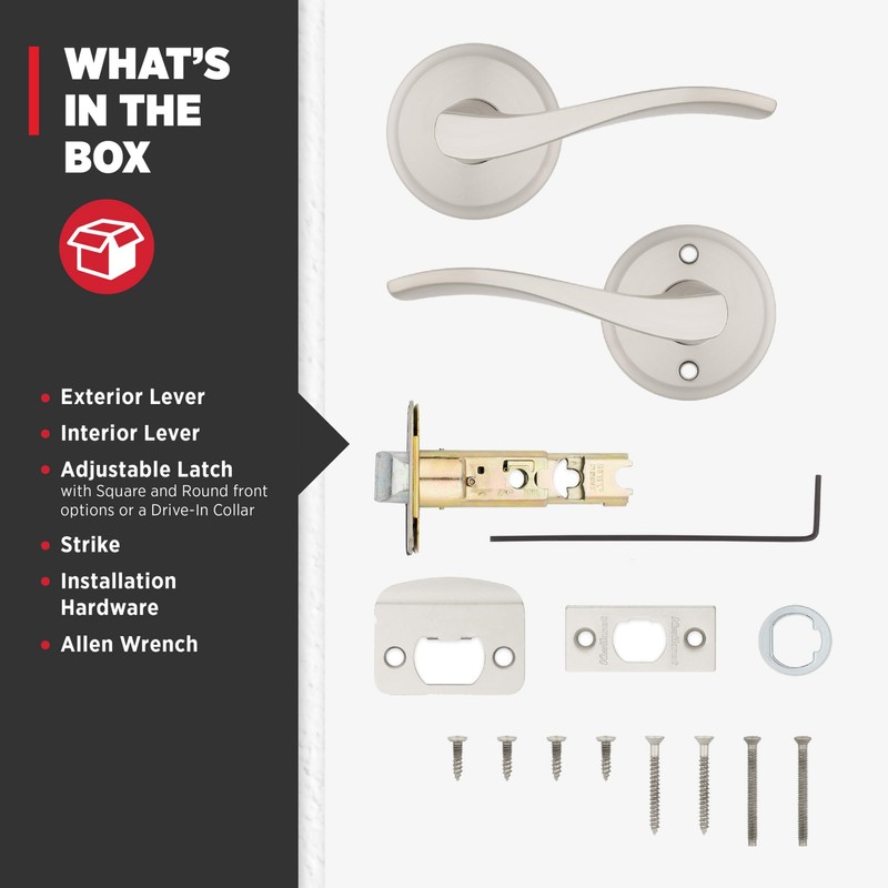 Kwikset Sedona Interior Passage Door Handle, Lever for Closet and