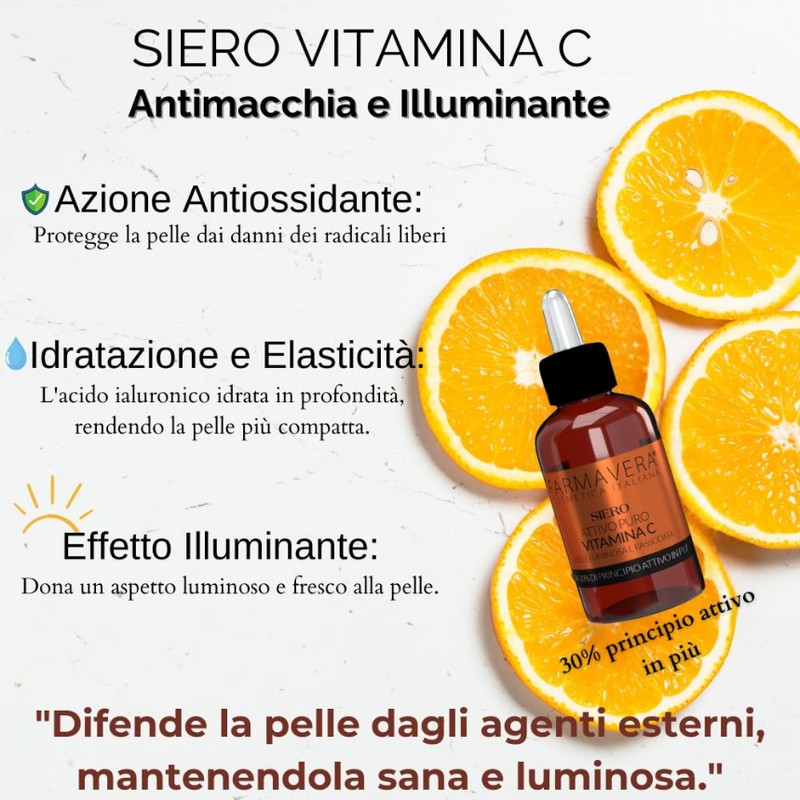 Farmavera Hautpflegeset für das Gesicht, aufhellende Creme und Serum Vitamin