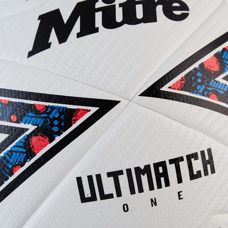 Mitre Unisex-Adult Ultimatch One 24 Football, White/Black/Bib Red, 5