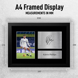 HWC Trading FR A4 Kalvin Phillips Leeds United Gifts Printed Signed Autograph Picture for Football Fans and Supporters - A4 Framed