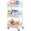 Pipishell 3 Tier Rolling Cart Organizer, Plastic Rolling Cart with