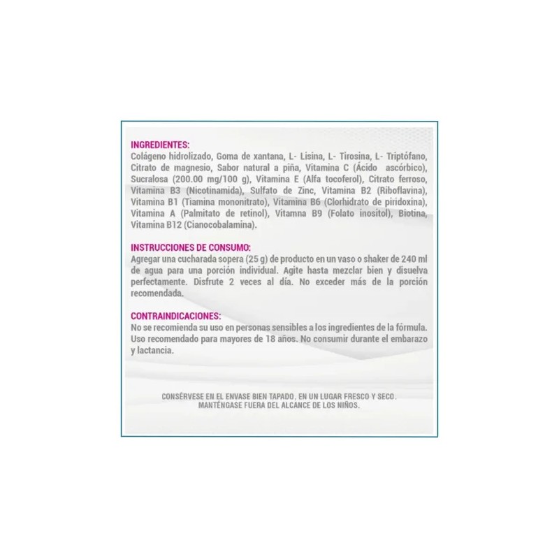 Colágeno Hidrolizado Sabor Piña Biotina Vitamina Widl Health