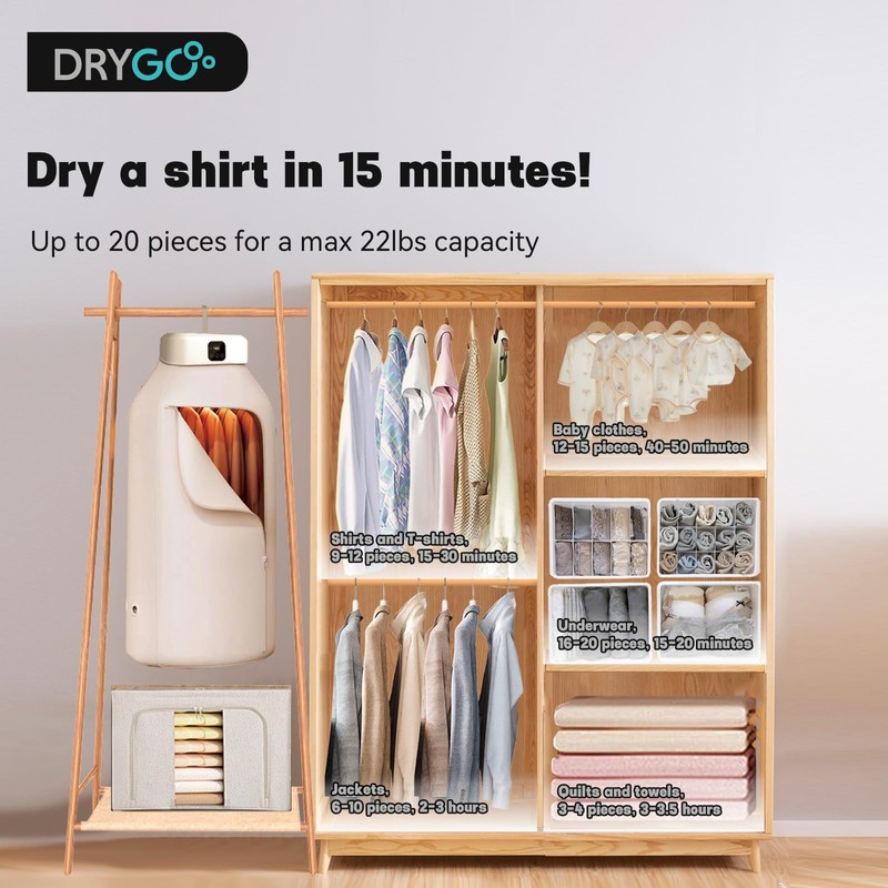 Drygo Xpress Dryer | Portable Foldable Mini Electric Dryer, Ideal