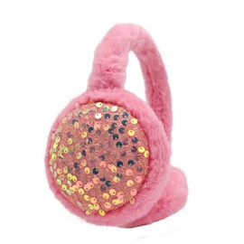 IHCEMIH Ear Muffs Kids Winter Sequins Ear Cover Outdoor Girls Plush Earmuffs Children Adjustable Thermal Ear Warmer