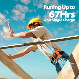 AddAcc Portable Waist Fan - 14500mAh Rechargeable Battery, 67Hrs Cooling Belt Fan, 5 Powerful Speed & 360° Rotatable, Hands Free Clip On Waist With LED Light for Work Gift Camping Travel Outdoor